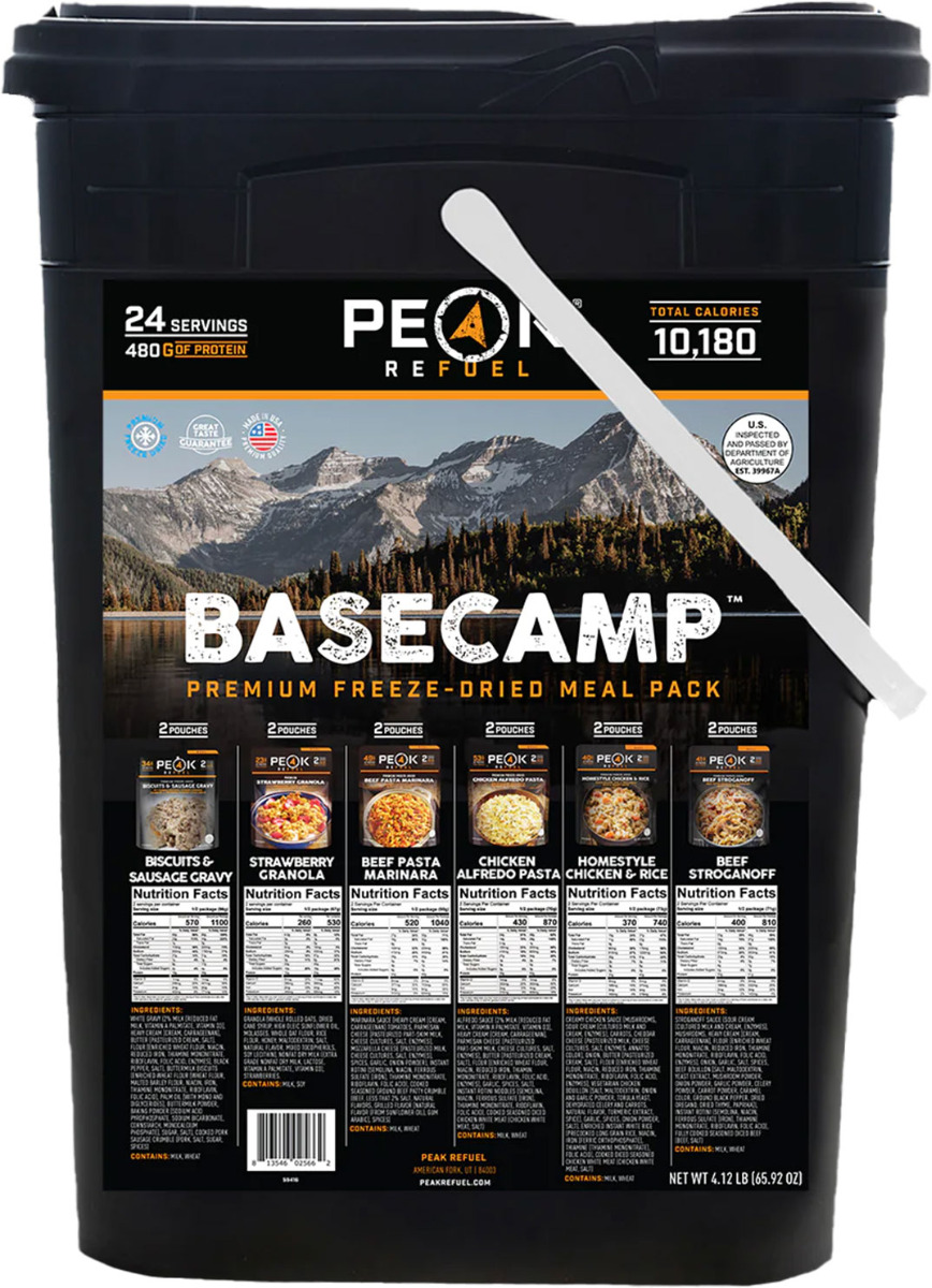 Peak Refuel Base Camp Bucket 3.0 (12 Freeze-Dried Meal Pouches)